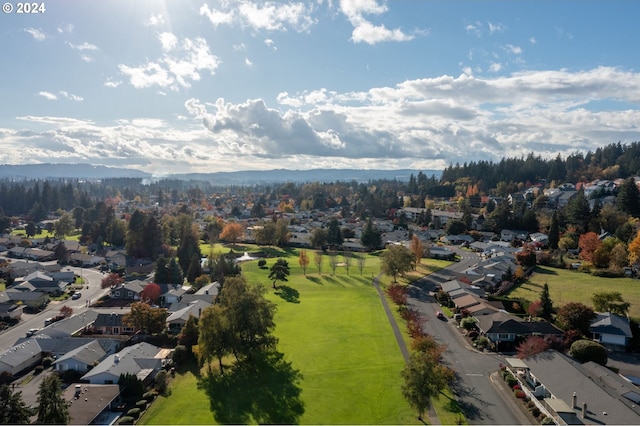 bird's eye view featuring a mountain view