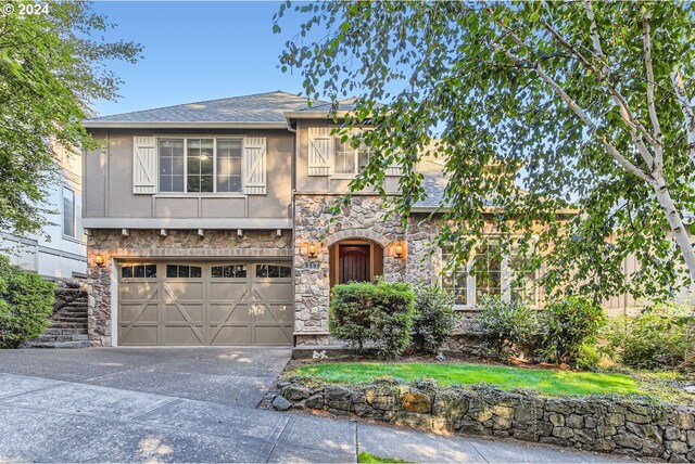 view of front facade with a garage