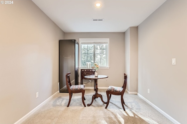 view of carpeted dining room