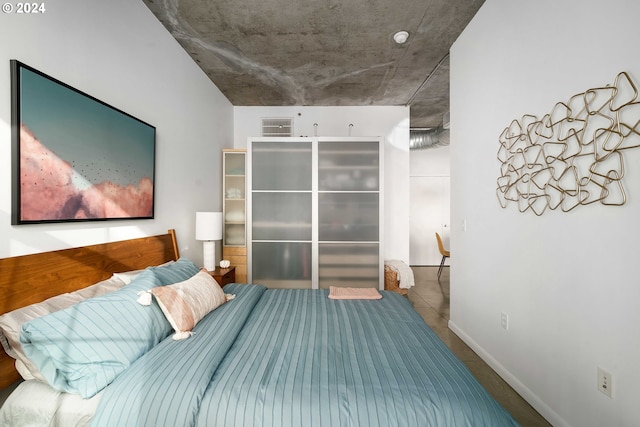 bedroom with tile patterned flooring