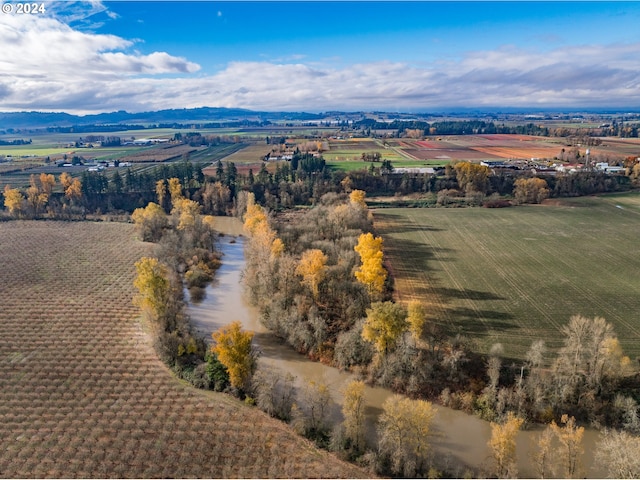 drone / aerial view with a rural view