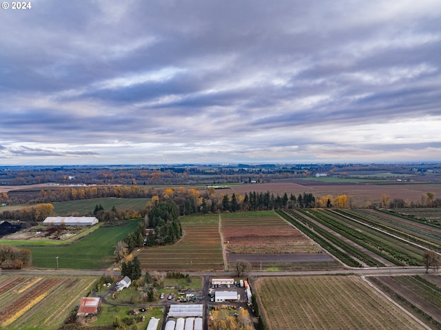 bird's eye view with a rural view