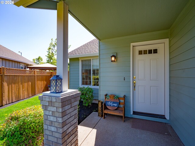 view of doorway to property