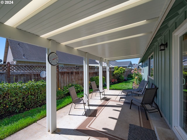 view of patio featuring a fenced backyard