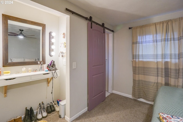 bathroom with ceiling fan