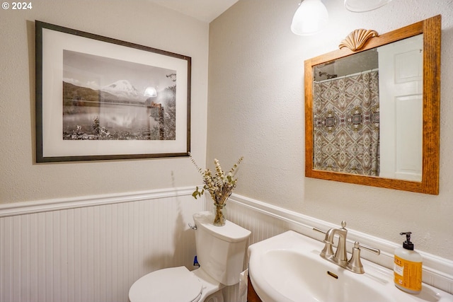 bathroom with toilet and sink