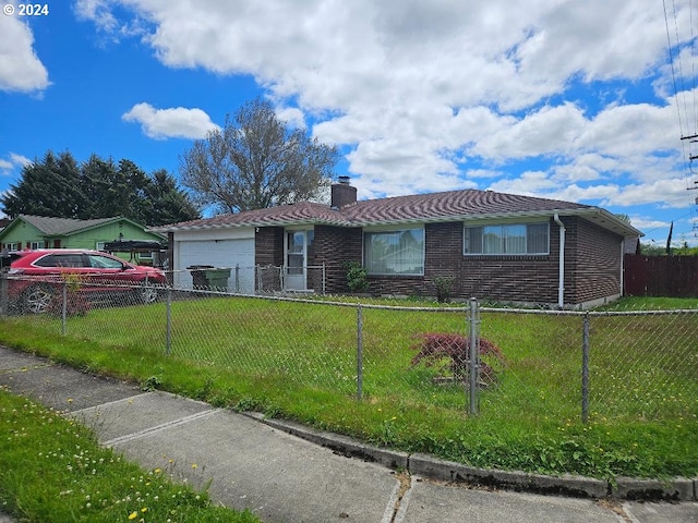 view of single story home