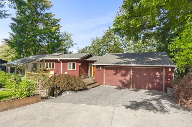 ranch-style home with a garage