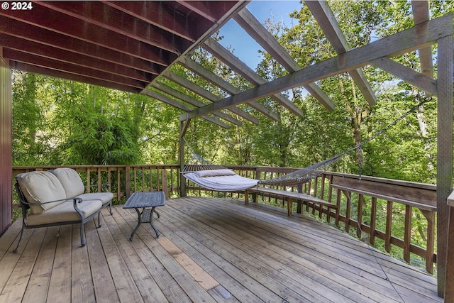 deck with a pergola