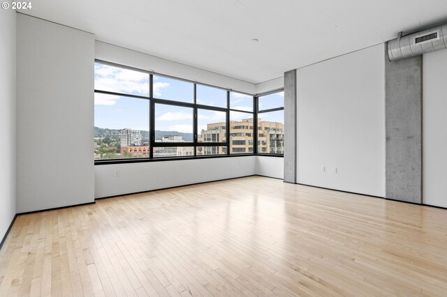 empty room featuring light wood-type flooring