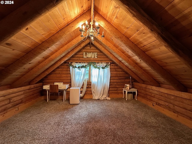 view of unfinished attic