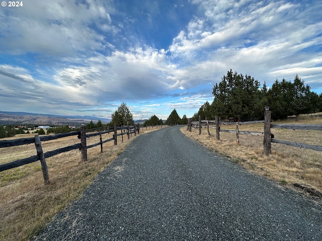 view of street featuring a rural view