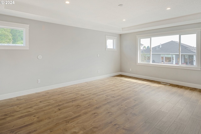 spare room with hardwood / wood-style flooring