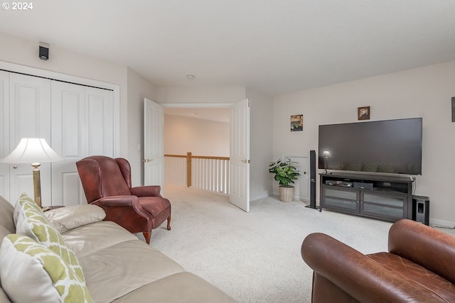 living room featuring carpet floors