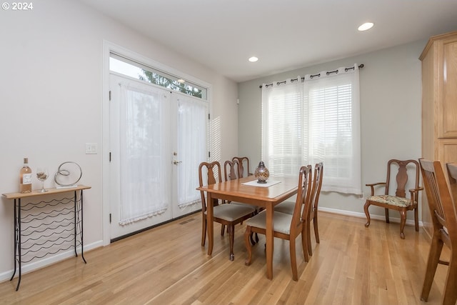 dining area featuring light hardwood / wood-style flooring