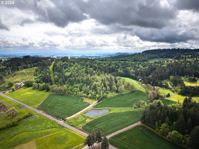 bird's eye view with a rural view