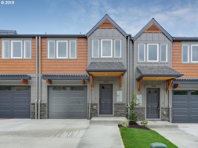 view of property with a garage