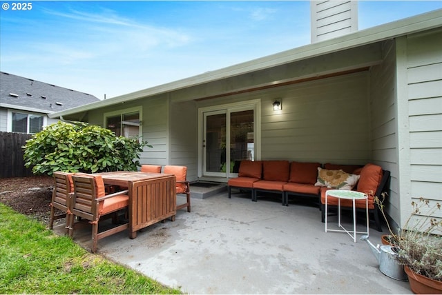 view of patio / terrace featuring an outdoor living space