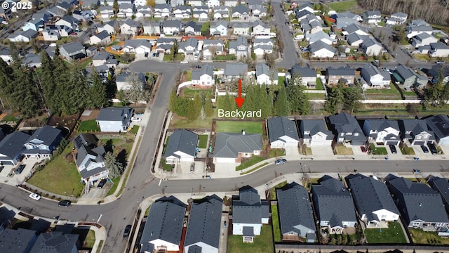 bird's eye view featuring a residential view