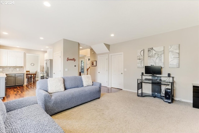 living room with light wood-type flooring