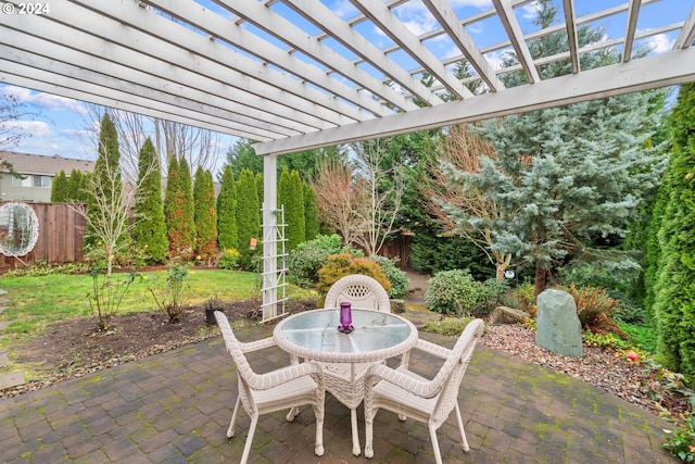 view of patio / terrace with a pergola