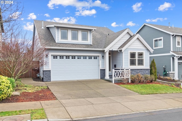 view of front facade with a garage