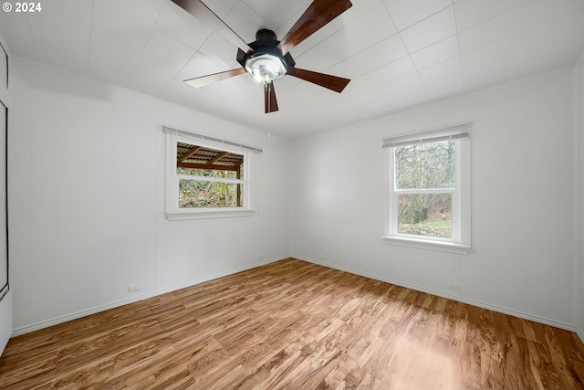 spare room featuring light hardwood / wood-style floors and a wealth of natural light