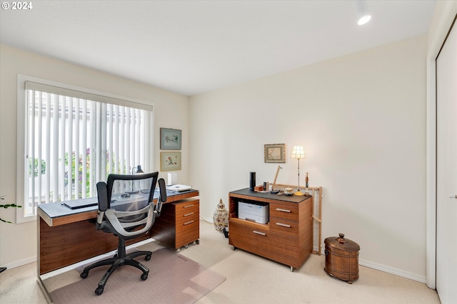 view of carpeted office