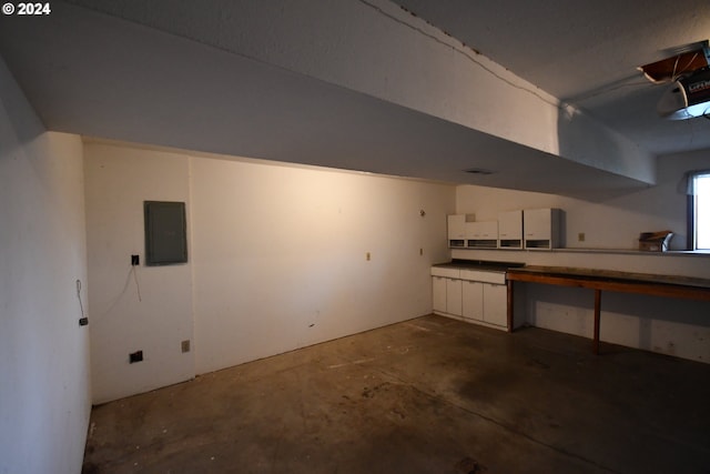 basement with electric panel