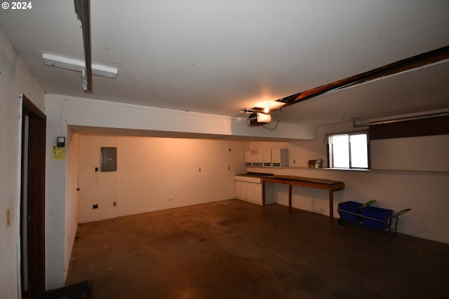 basement with electric panel