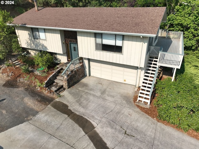 bi-level home with a garage