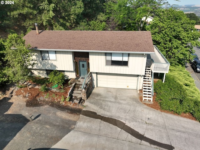 bi-level home with a garage