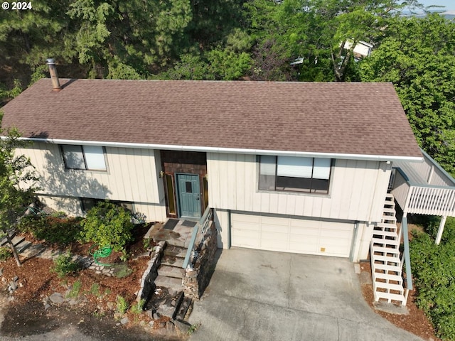 split foyer home with a garage