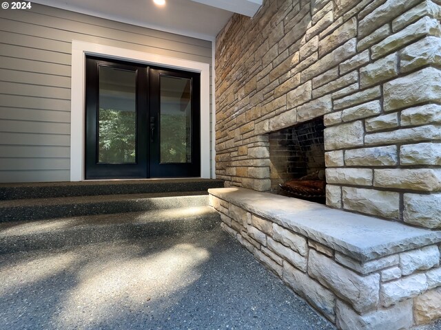 doorway to property with french doors