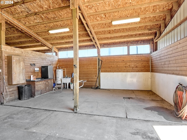 view of stable featuring water heater