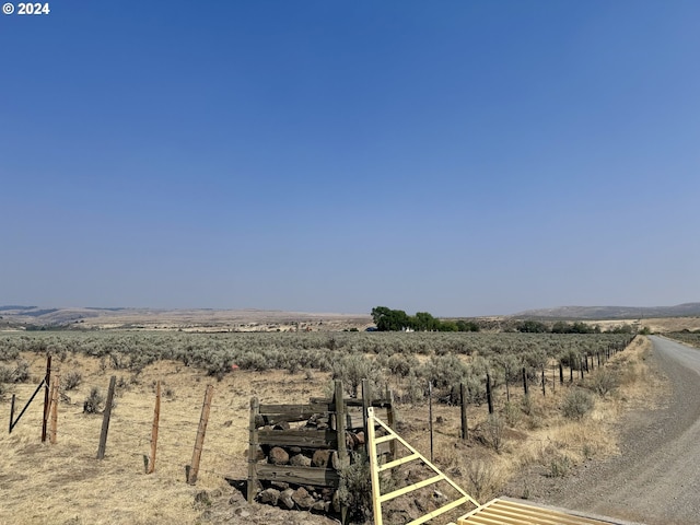 view of yard with a rural view