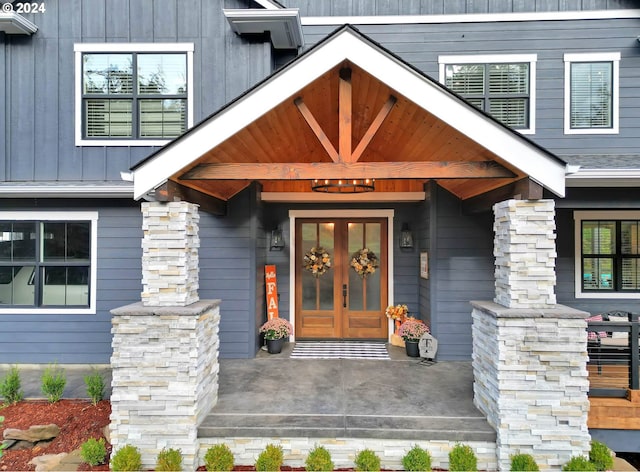 entrance to property with french doors