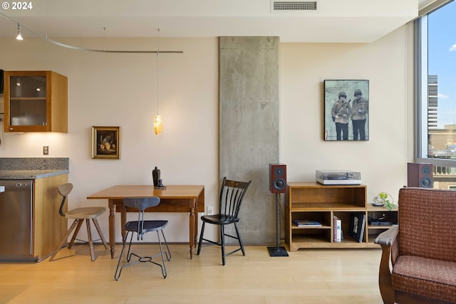 interior space featuring light wood-type flooring