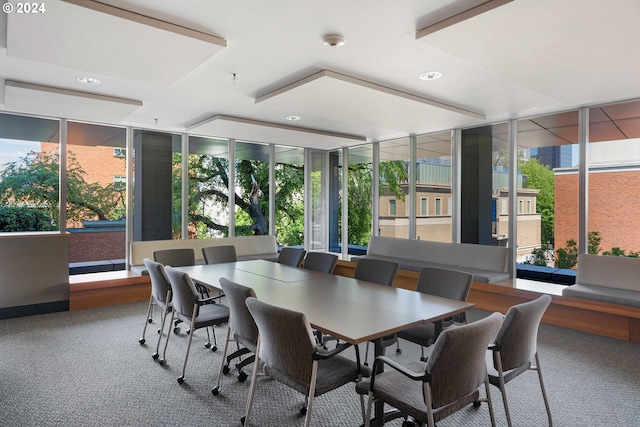 interior space featuring a wall of windows