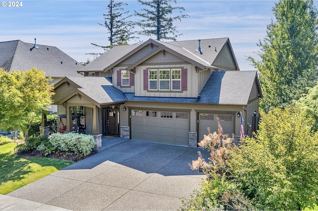 craftsman-style house with a garage