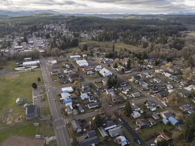 bird's eye view featuring a mountain view