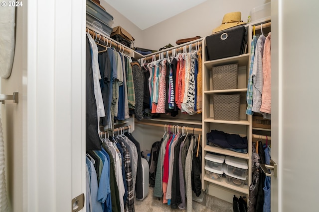 spacious closet with carpet flooring