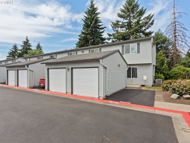 garage with central air condition unit