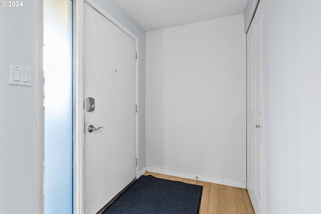 doorway to outside featuring hardwood / wood-style floors