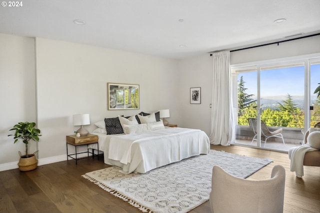 bedroom featuring dark wood-type flooring