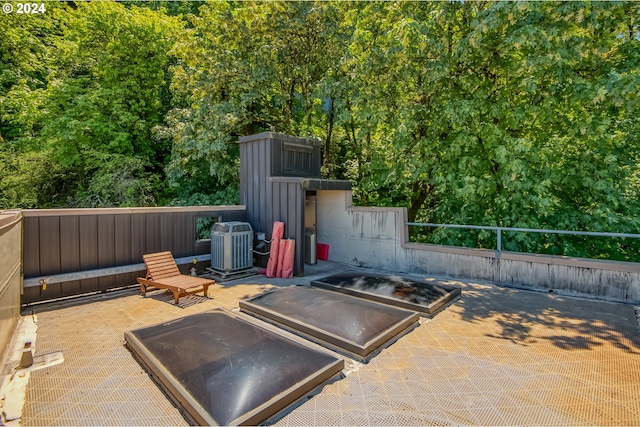 view of patio / terrace featuring central AC