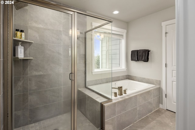 bathroom with independent shower and bath