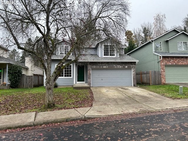 view of property featuring a garage