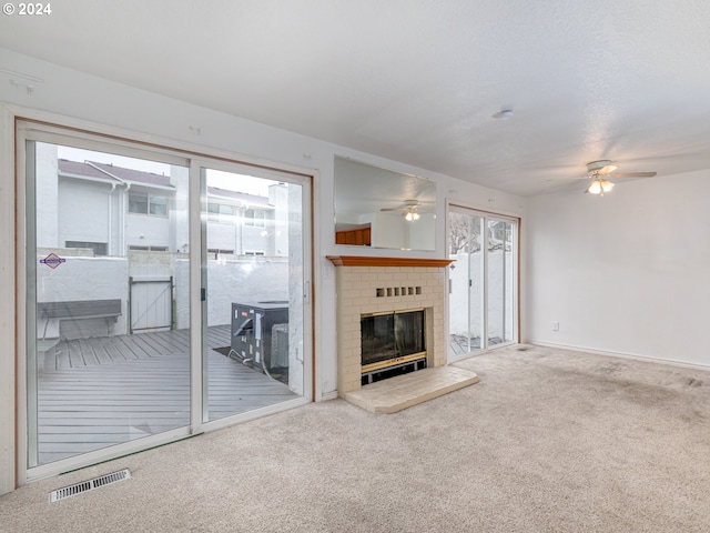 3242 NE 29th St, Gresham, OR 97030 - unfurnished living room featuring a ceiling fan, healthy amount of natural light, and carpet floors