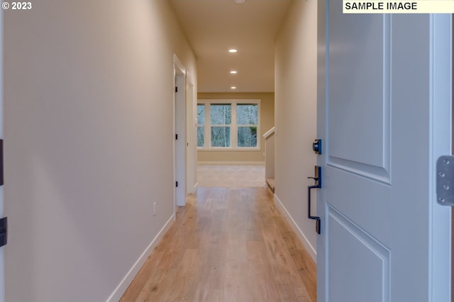 hall featuring light hardwood / wood-style flooring